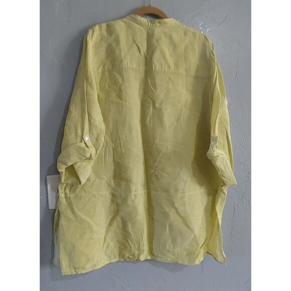 Tahari Essentials  100% Linen  Tops Tunic Womens 23.5 Inch Of Armp To Armp - Picture 5 of 10